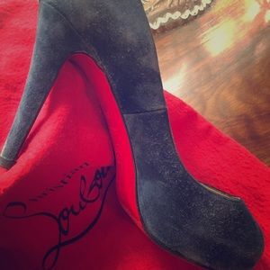 Christian Louboutin Blue Suede platforms